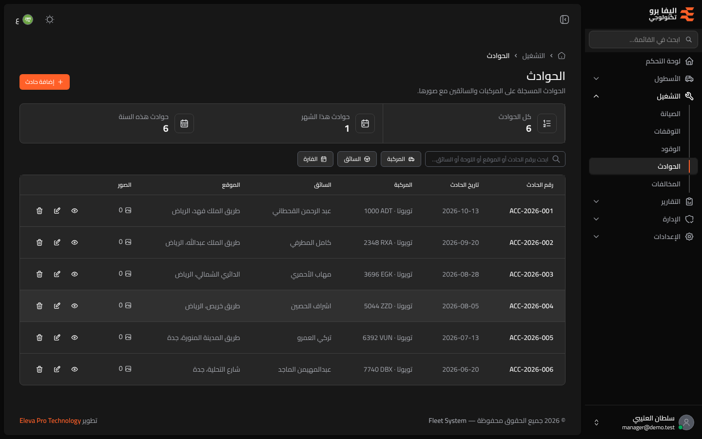 الحوادث