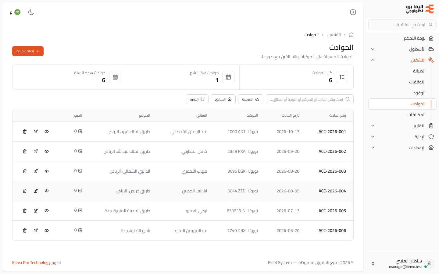 الحوادث