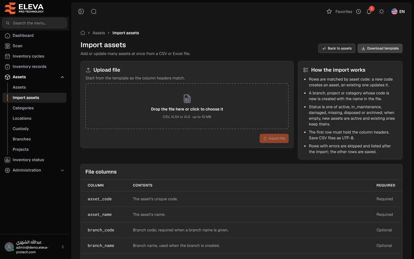 Import assets
