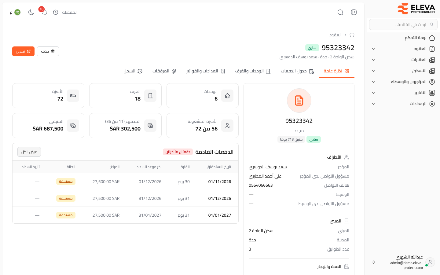 تفاصيل العقد