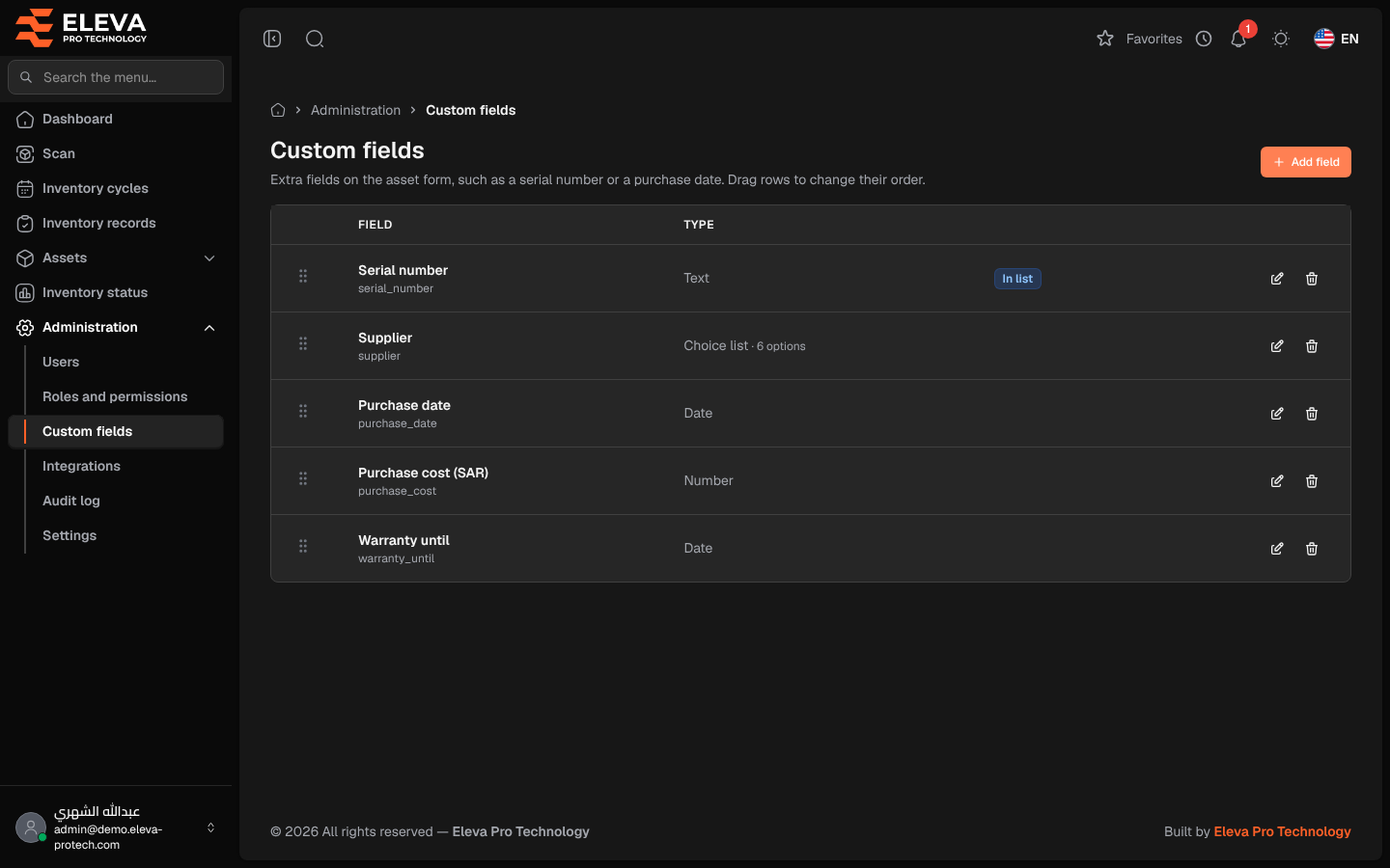 Custom fields