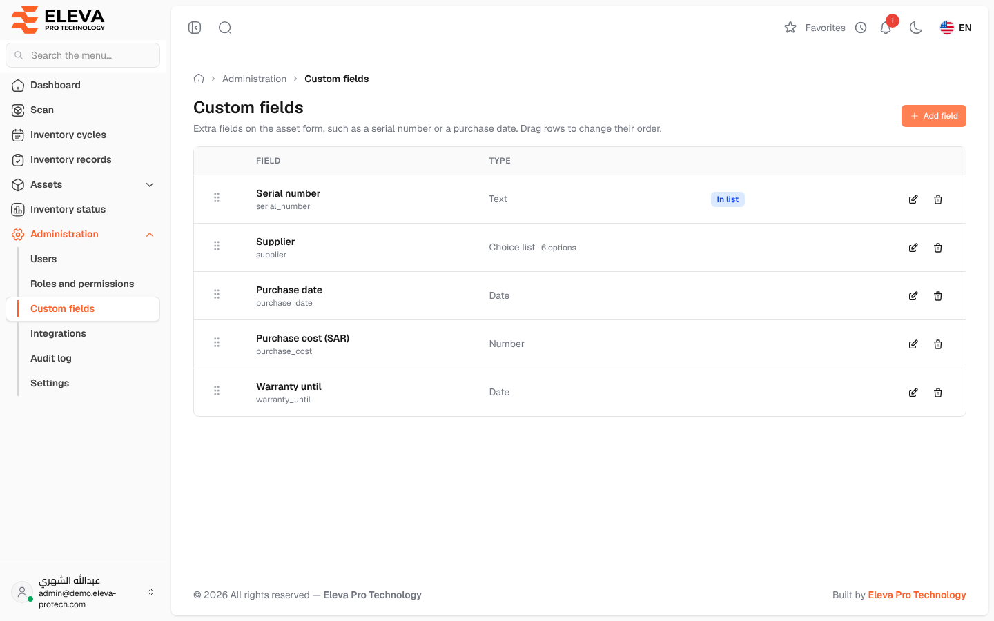 Custom fields
