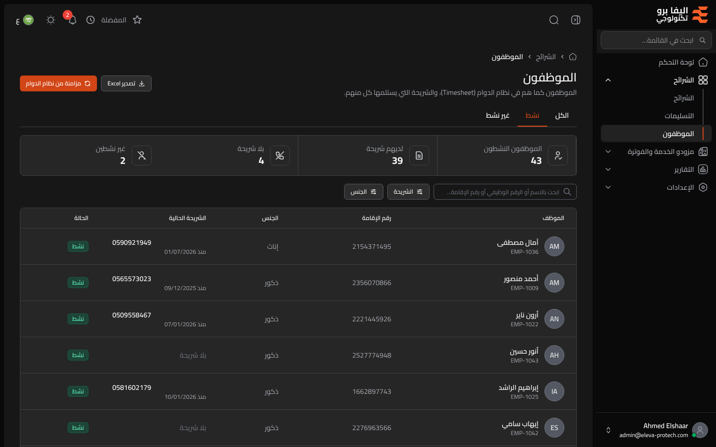 الموظفون