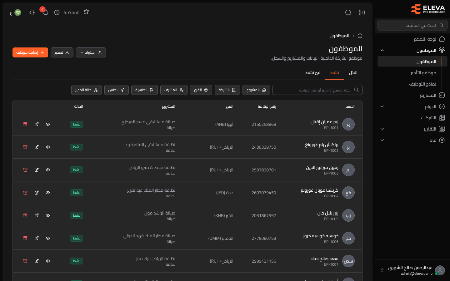 الموظفون