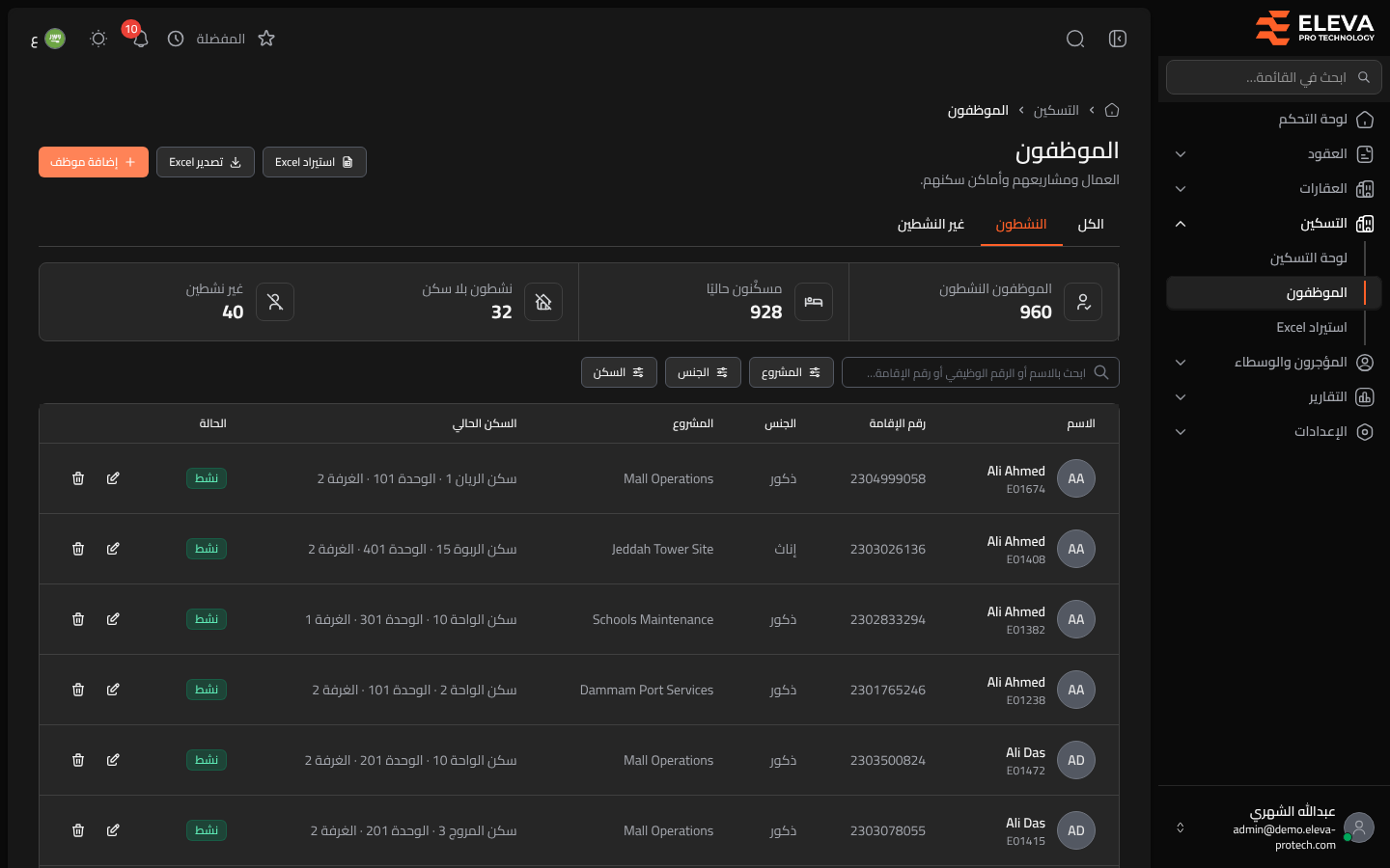 الموظفون
