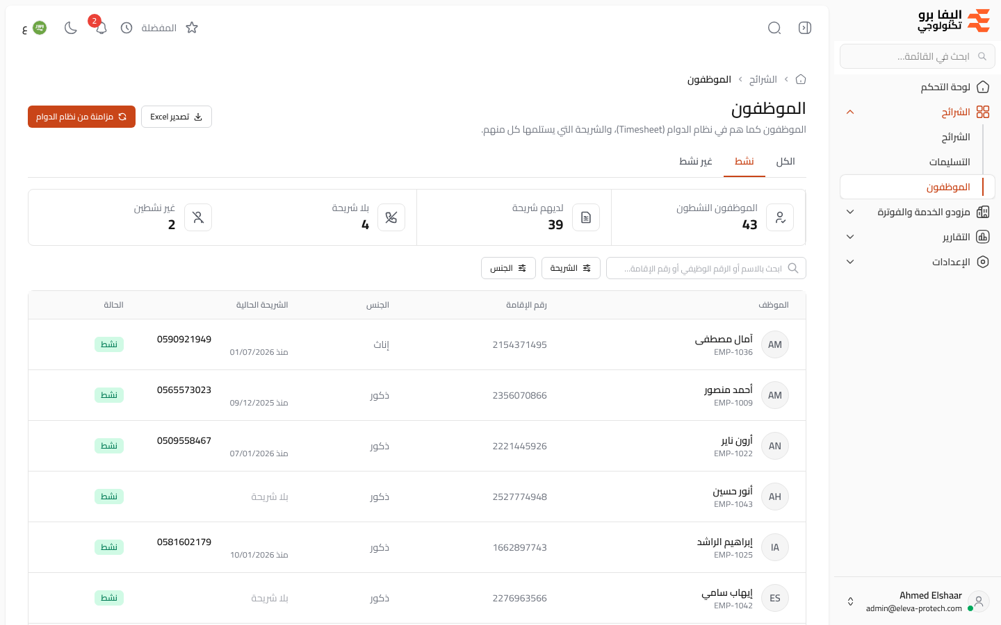 الموظفون
