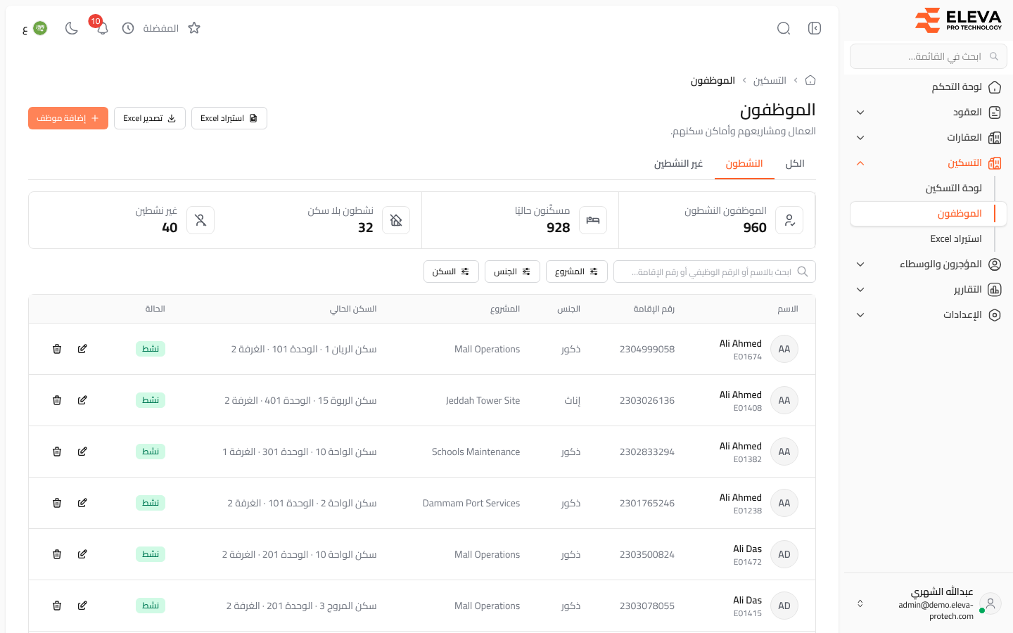 الموظفون