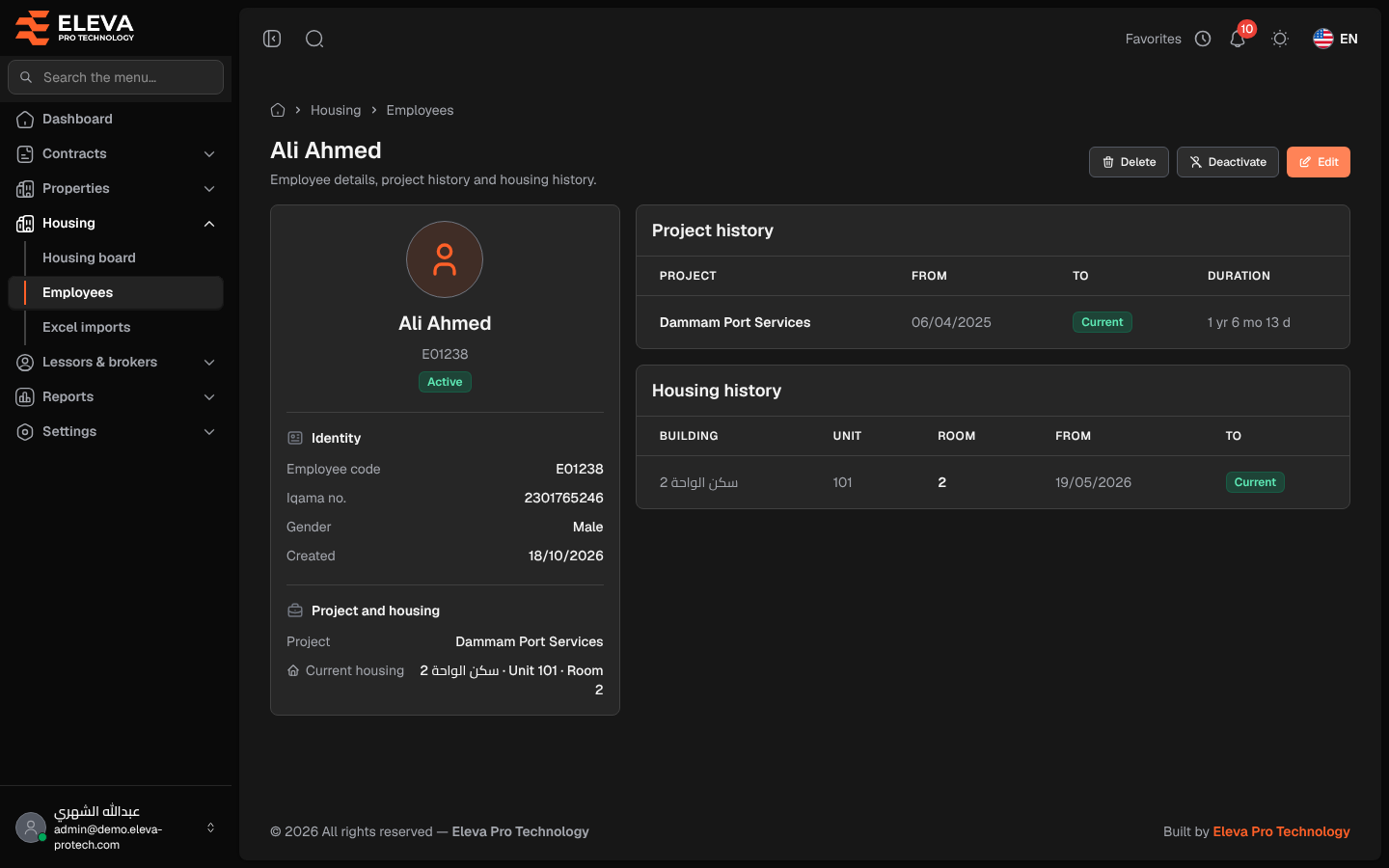 Employee details