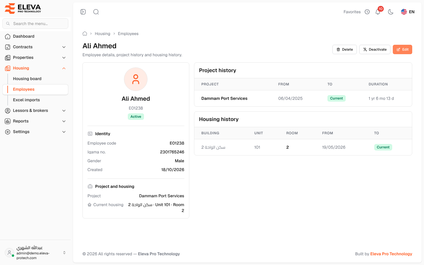 Employee details