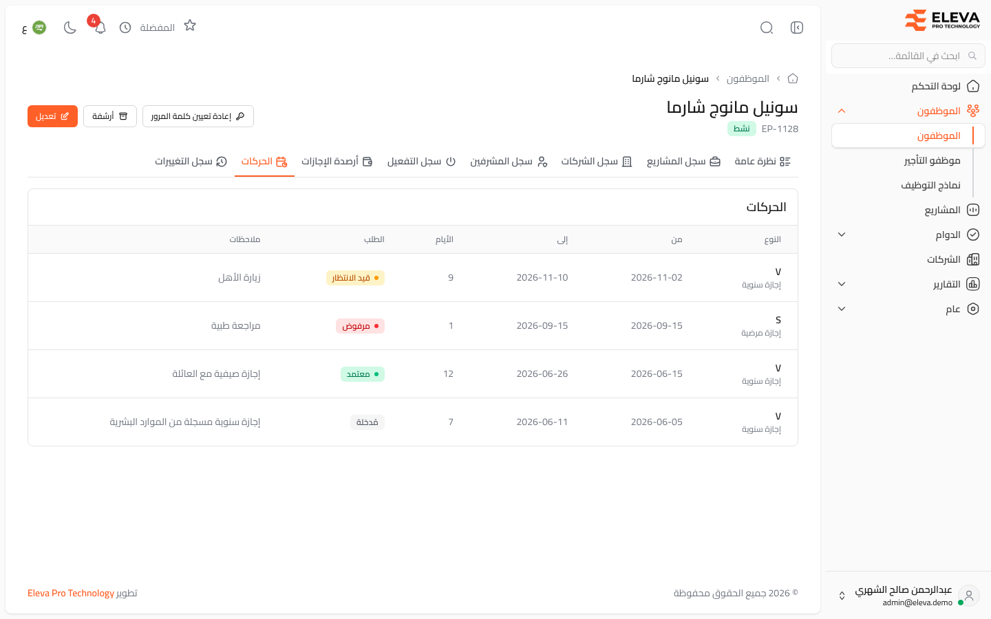 الحركات