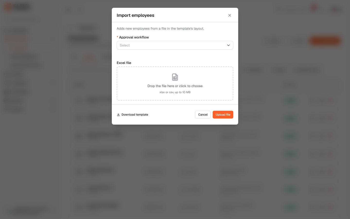 Import employees from a file