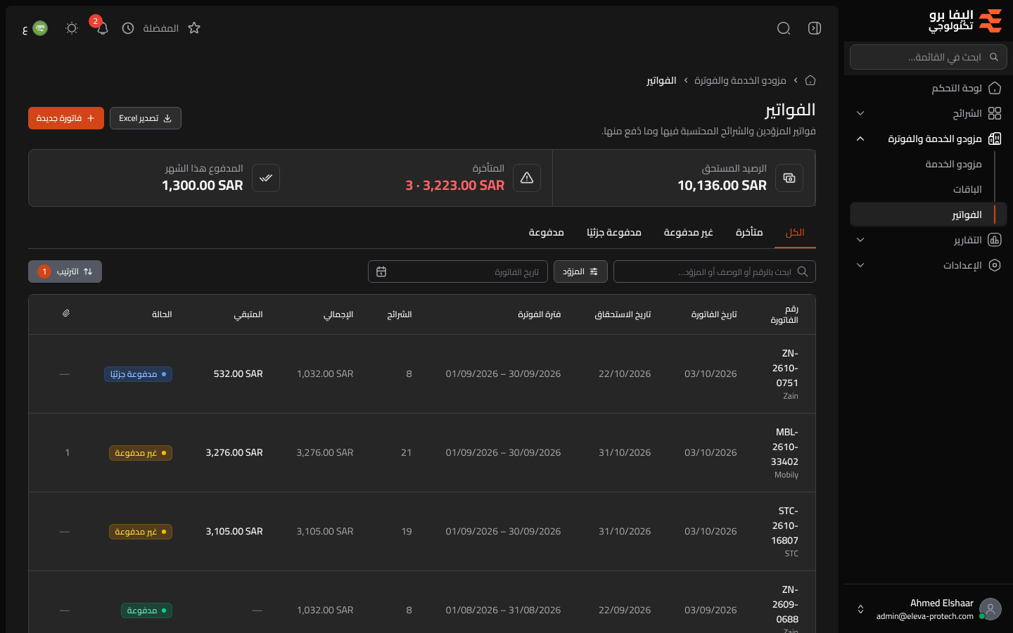 الفواتير