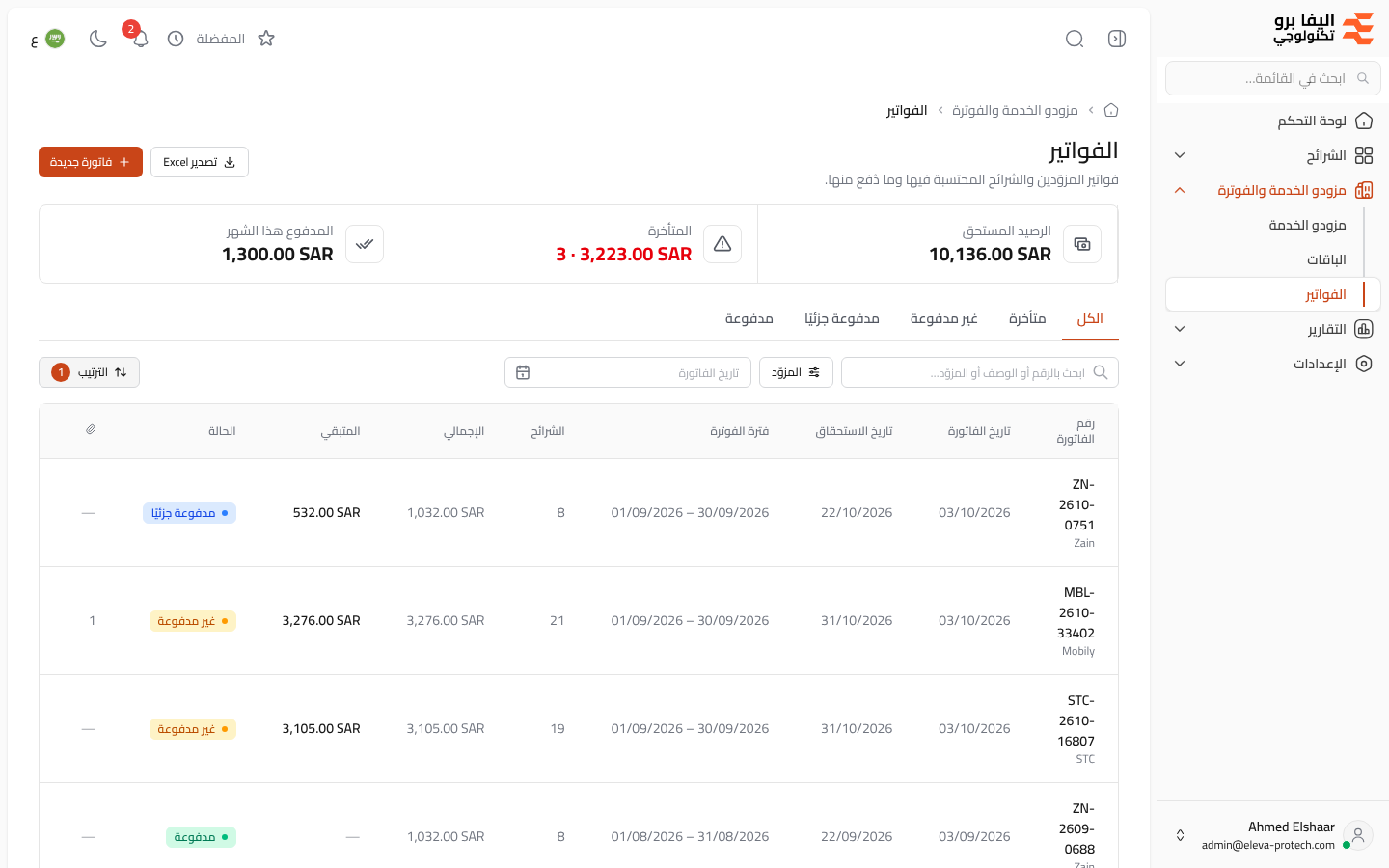 الفواتير