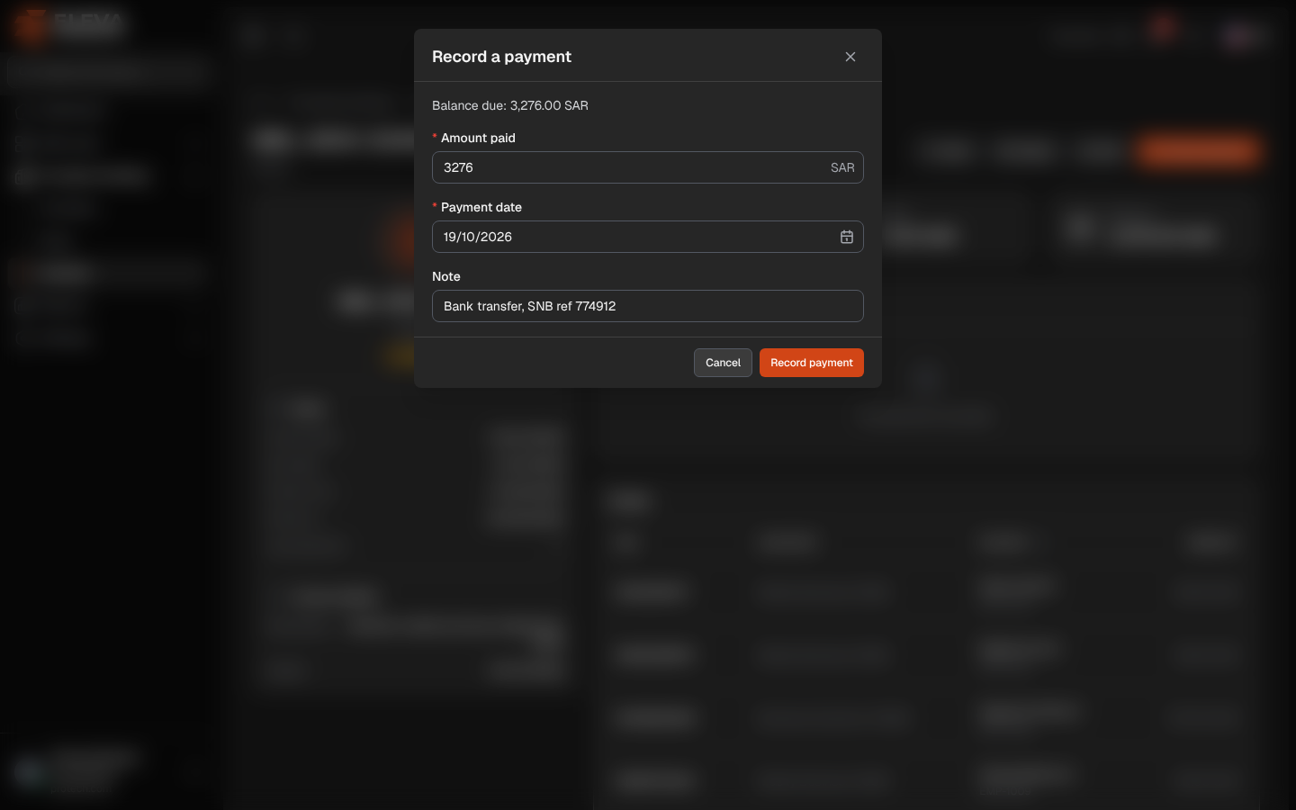 Record a payment