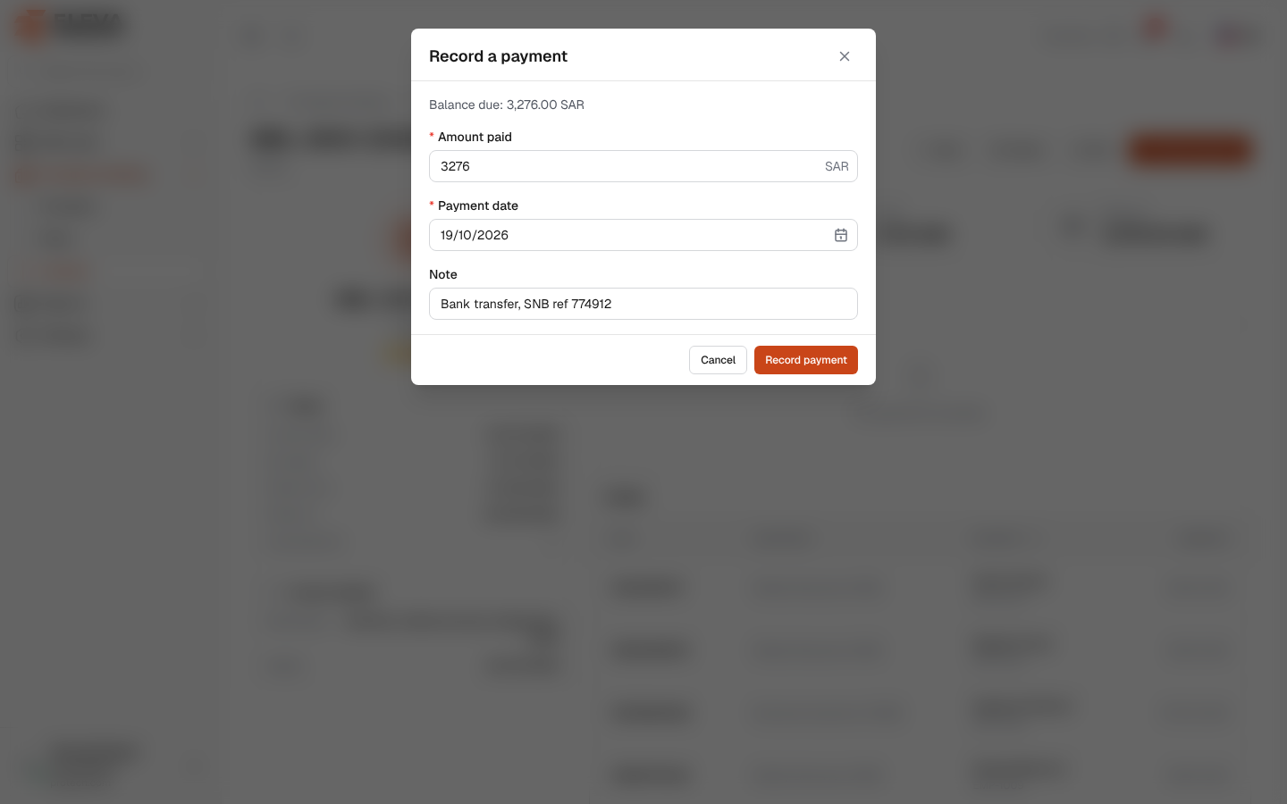 Record a payment