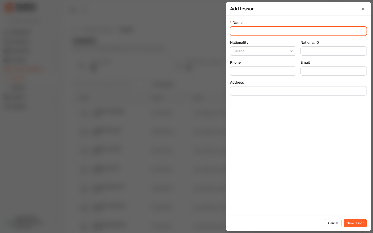 Add lessor