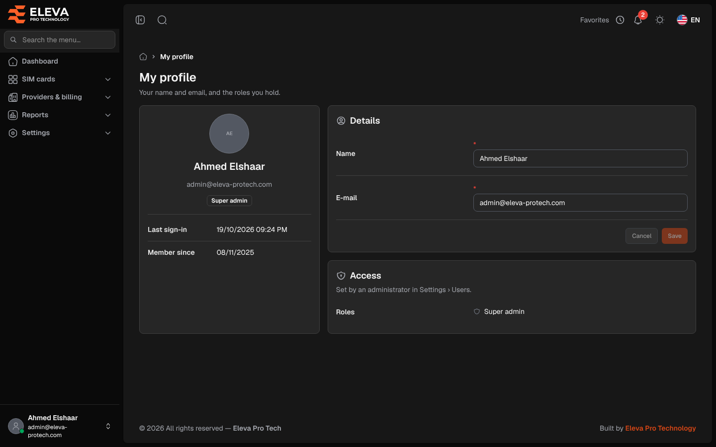 My profile