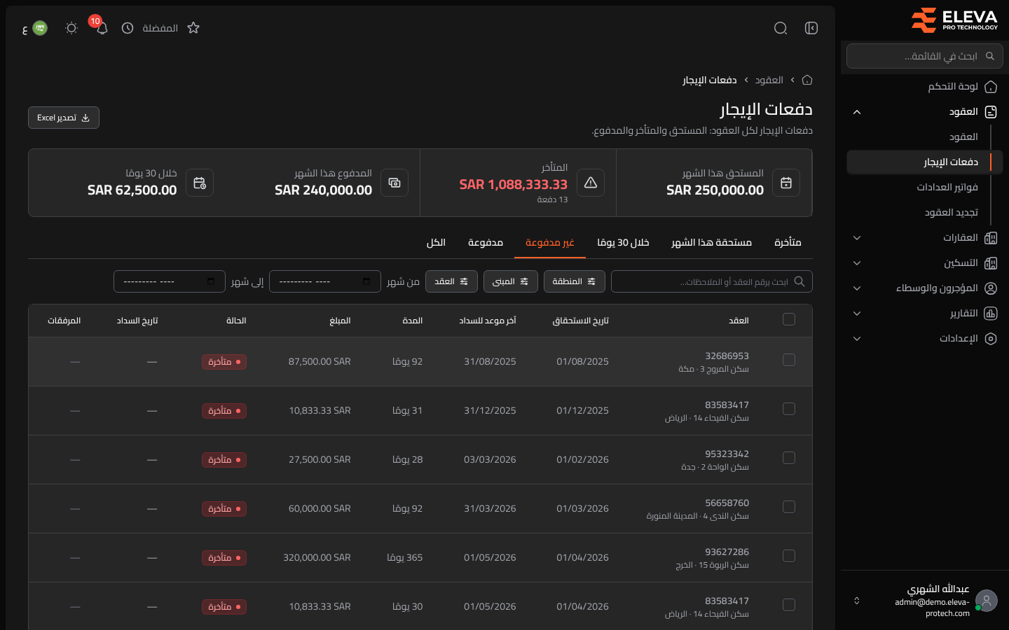 دفعات الإيجار