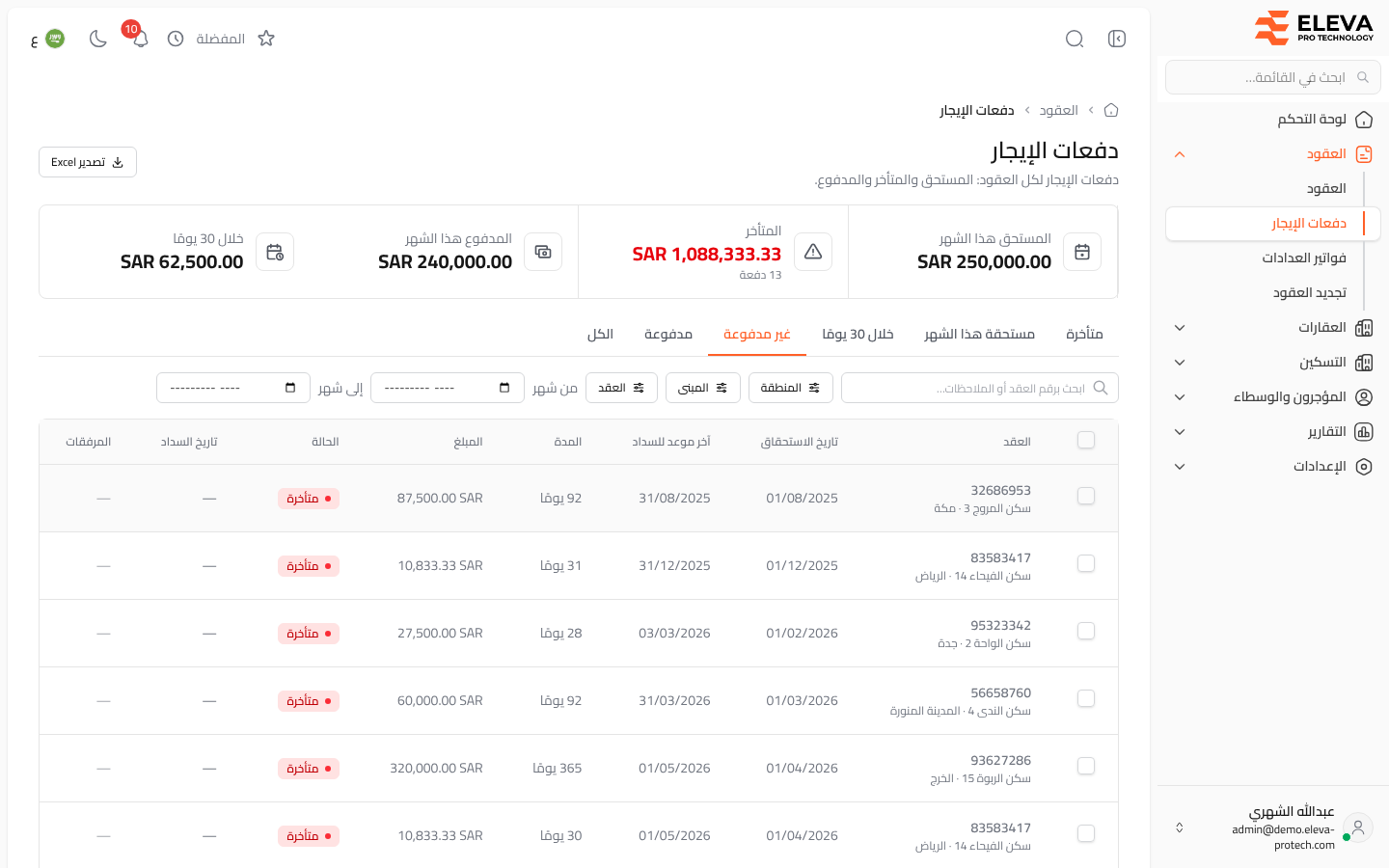 دفعات الإيجار