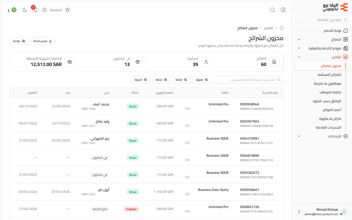 مخزون الشرائح