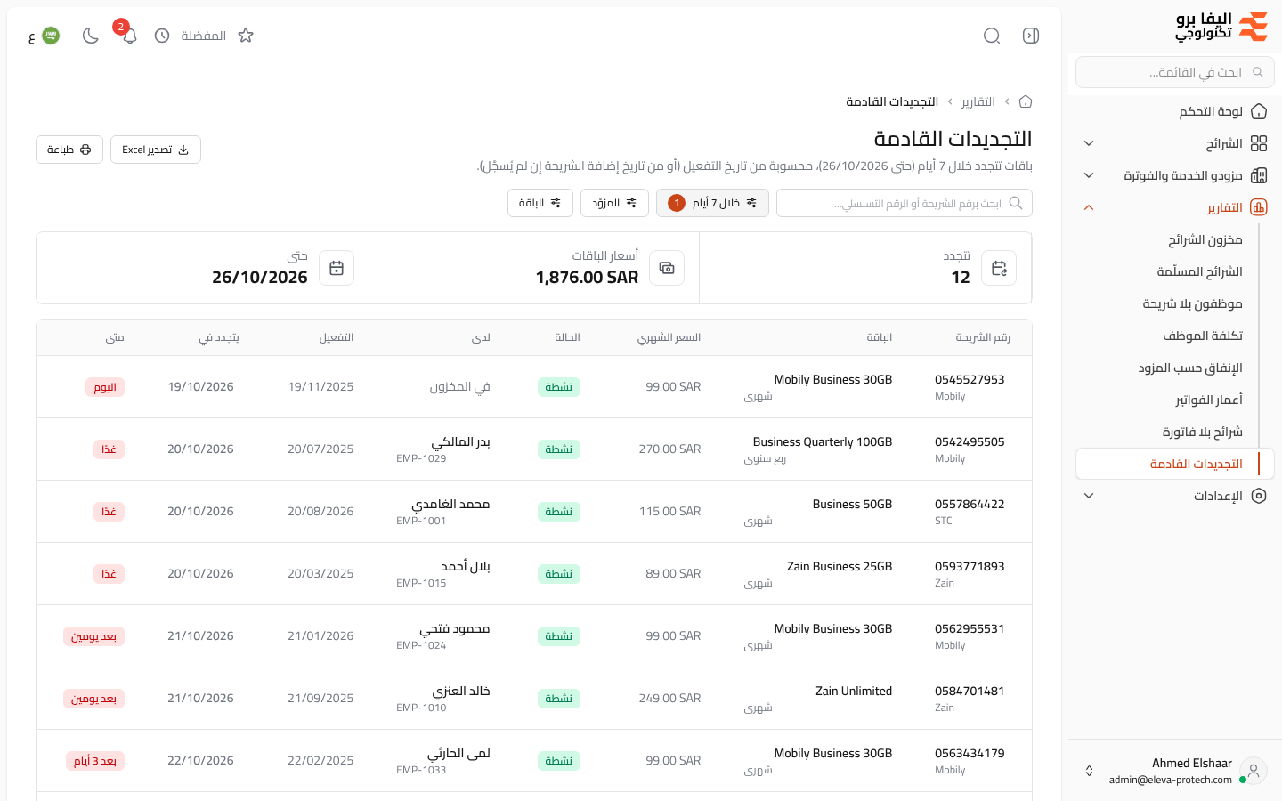 التجديدات القادمة