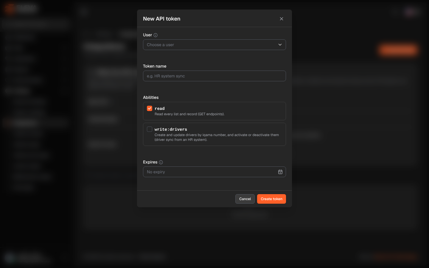 Creating an API token